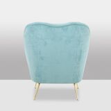 Paire de fauteuils en velours côtelé. Travail contemporain.