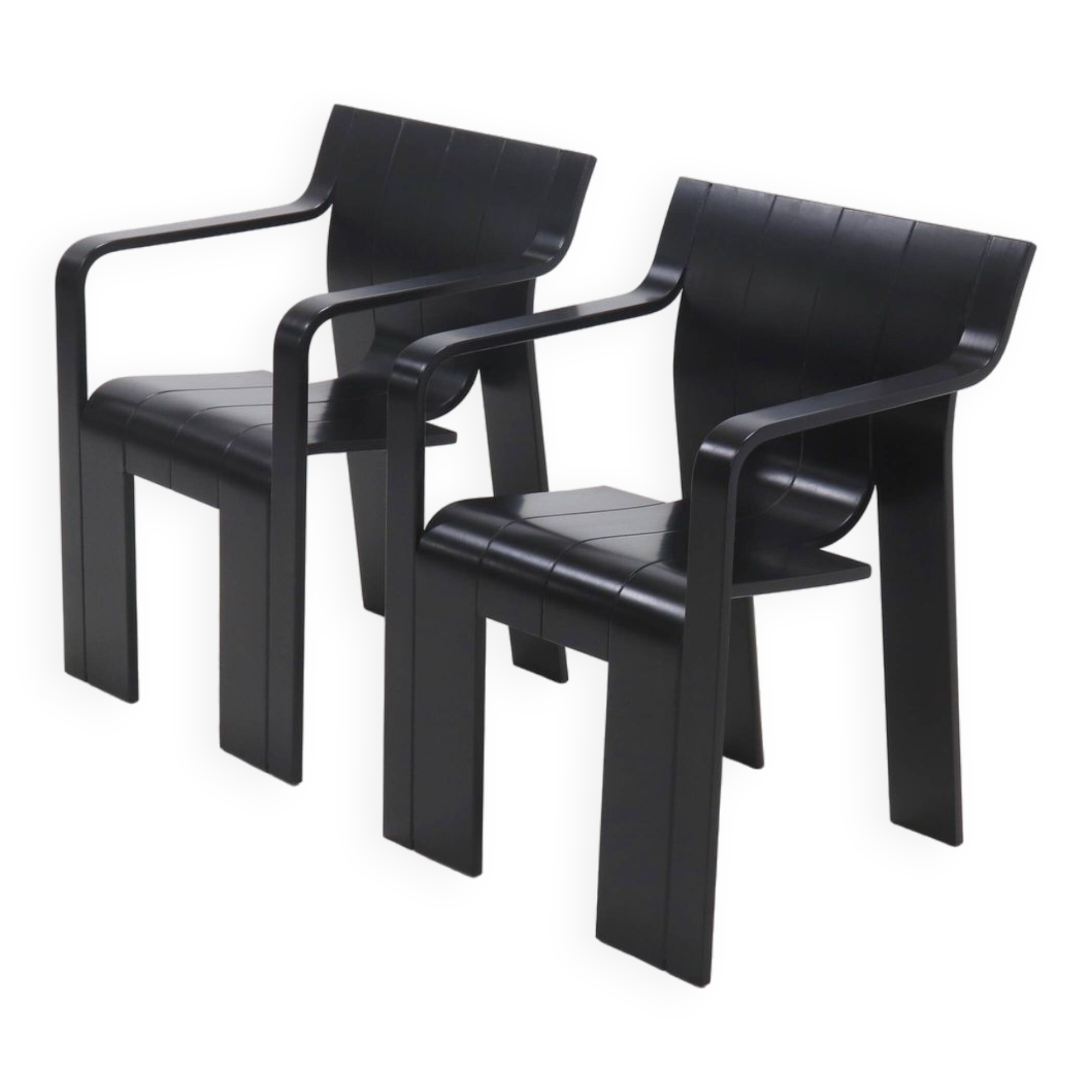 Set of 2 Strip Dining Chairs by Gijs Bakker for Castelijn 1970s