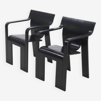 Set of 2 Strip Dining Chairs by Gijs Bakker for Castelijn 1970s