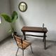 Solid walnut desk, folk art, Savoy, circa 1900