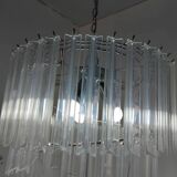 Large spiral chandelier with acrylic crystal trihedrons