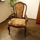 Antique Queen Anne Revival Carver Armchair with Floral Tapestry Upholstery