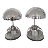 Paire de lampes Space Âge en métal
