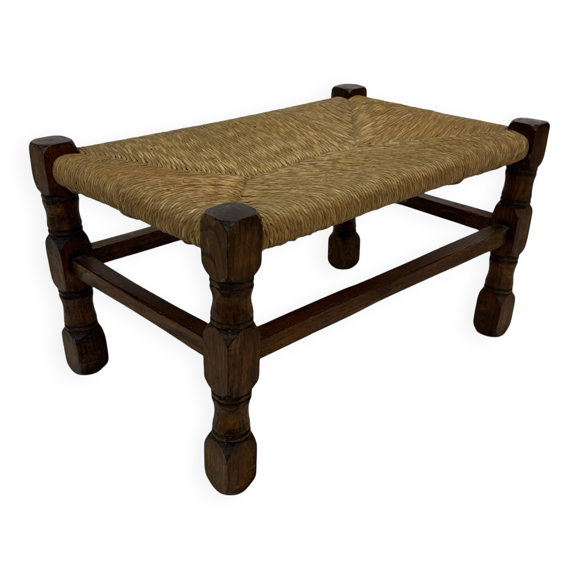 Vintage Stool cane small Stool Mid Century Ottoman 60's design