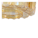 Large amber glass pendant by Limburg, Germany, 1970s.