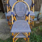 Series of 6 rattan chairs "parisian" vintage terrace