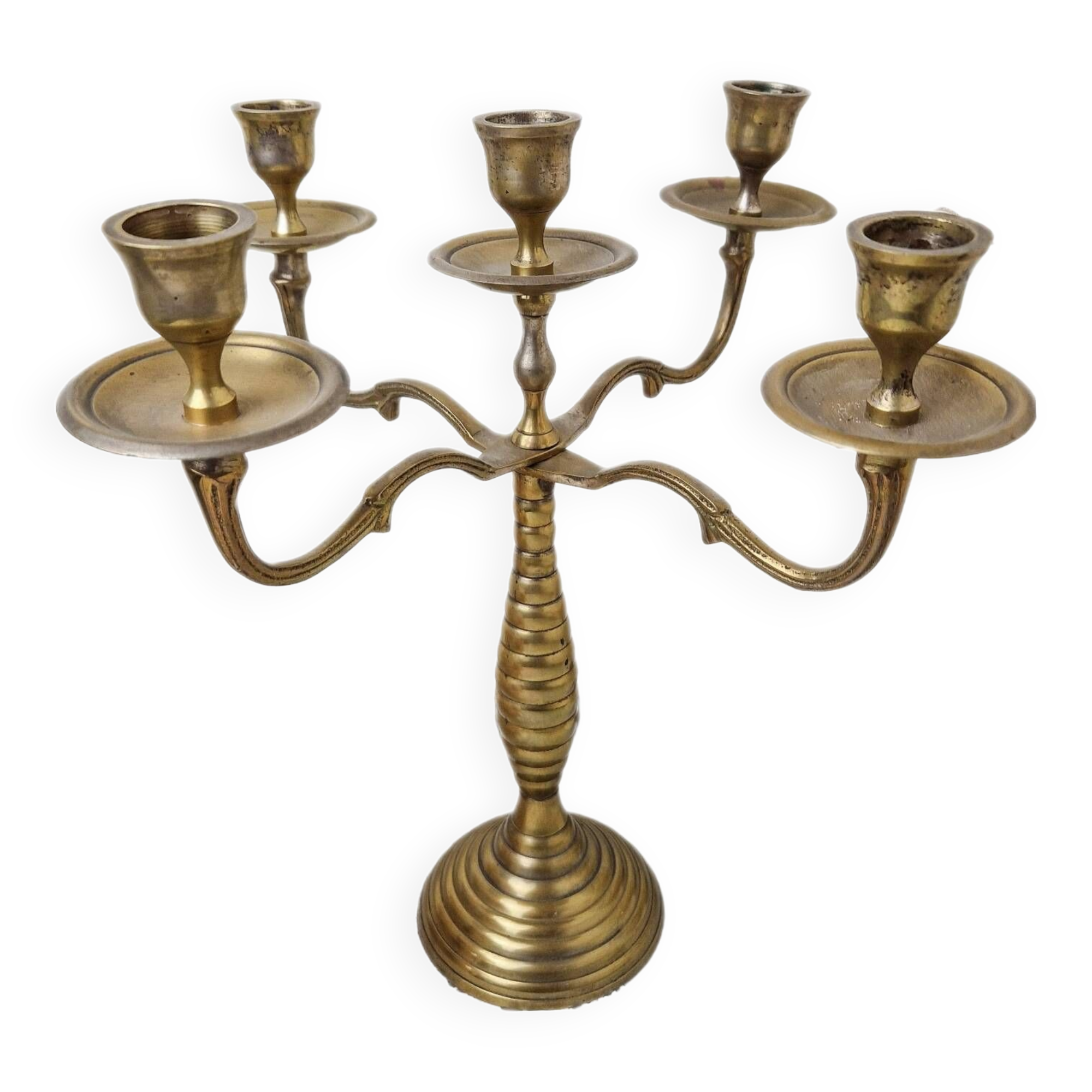 Vintage golden brass candlestick