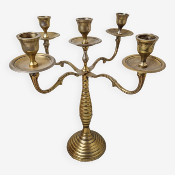 Vintage golden brass candlestick