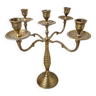 Chandelier vintage en laiton doré