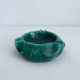 Cendrier en céramique vert vintage