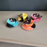 Lot de 4 tasses à café Vallauris- Signées Luc Vallauris