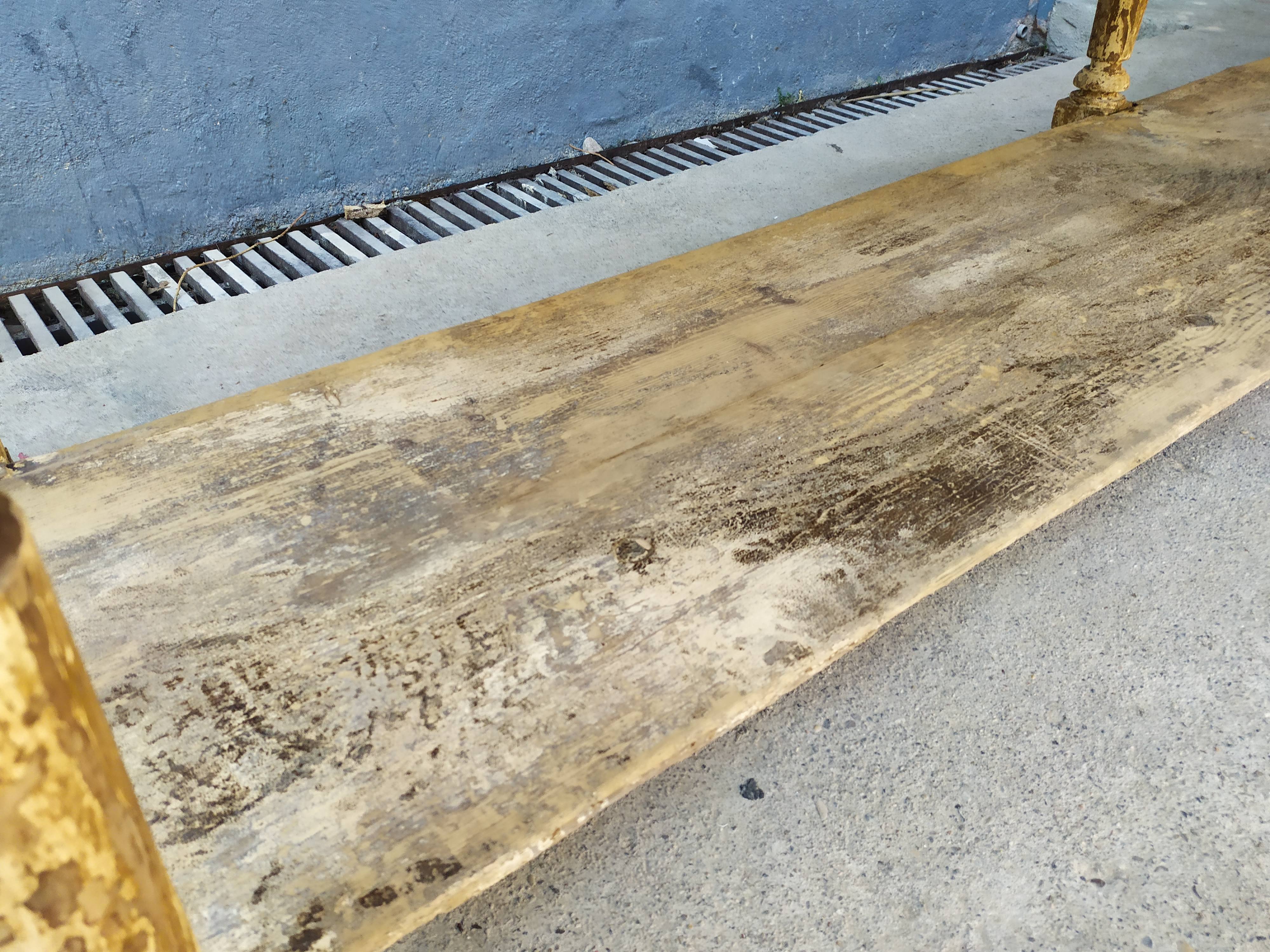Table de métier drapière sapin décapé 3m