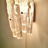 Vintage lucite wall lamp in ice glass model 1970s