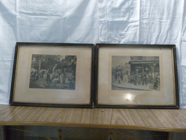 Gravures anciennes 1880 - Le Capitaliste H Dupray et Le coup de l’Étrier L Gros