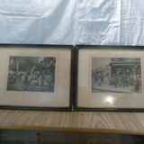 Antique prints 1880 - Le Capitaliste H Dupray and Le coup de l'Étrier L Gros