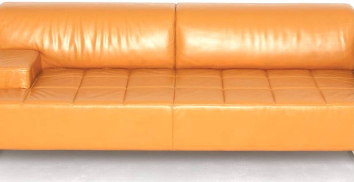 Quadra 3-seater leather sofa Poltrona Frau
