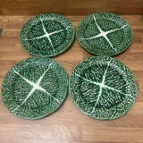Vintage cabbage barbotine plates