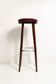 Bordeaux mid-century bar stool in velvet New Waves by Dedar, Europe, 1960s