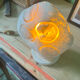 Vintage carved stone mushroom table lamp