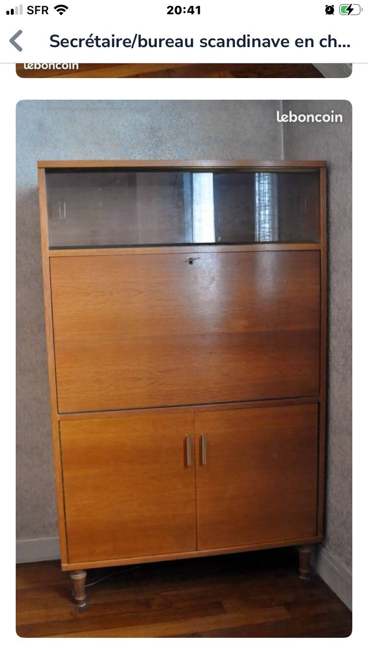 Scandinavian secretary in golden oak