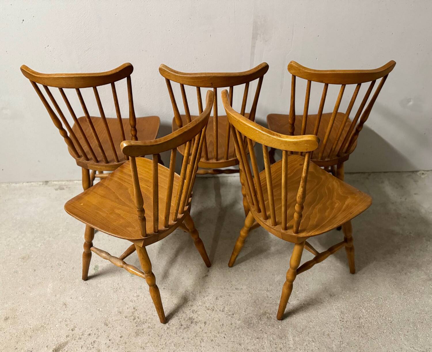 Lot of 05 Baumann chairs model Tacoma Western vintage 1970s