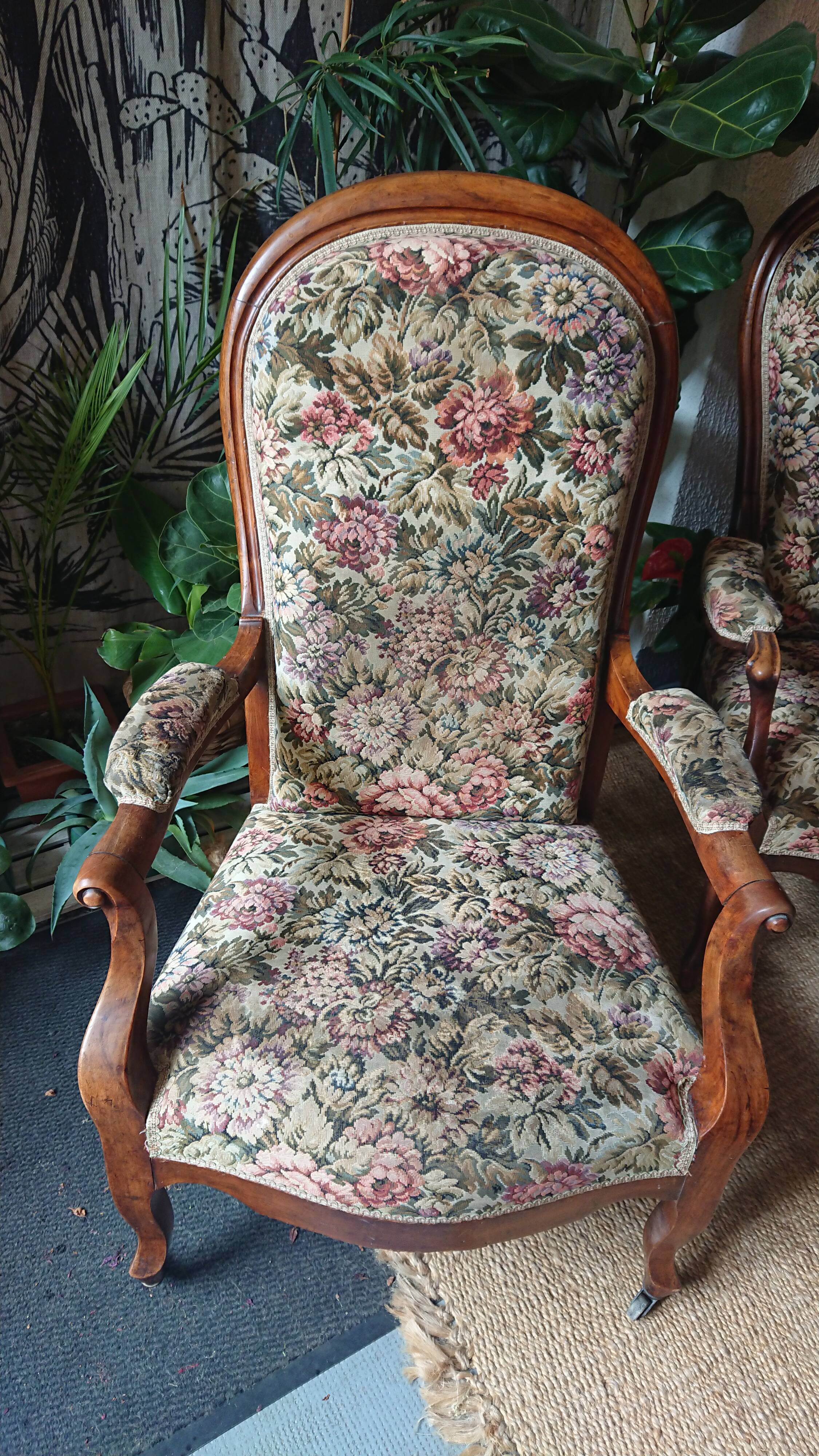 Pair of voltaire armchairs