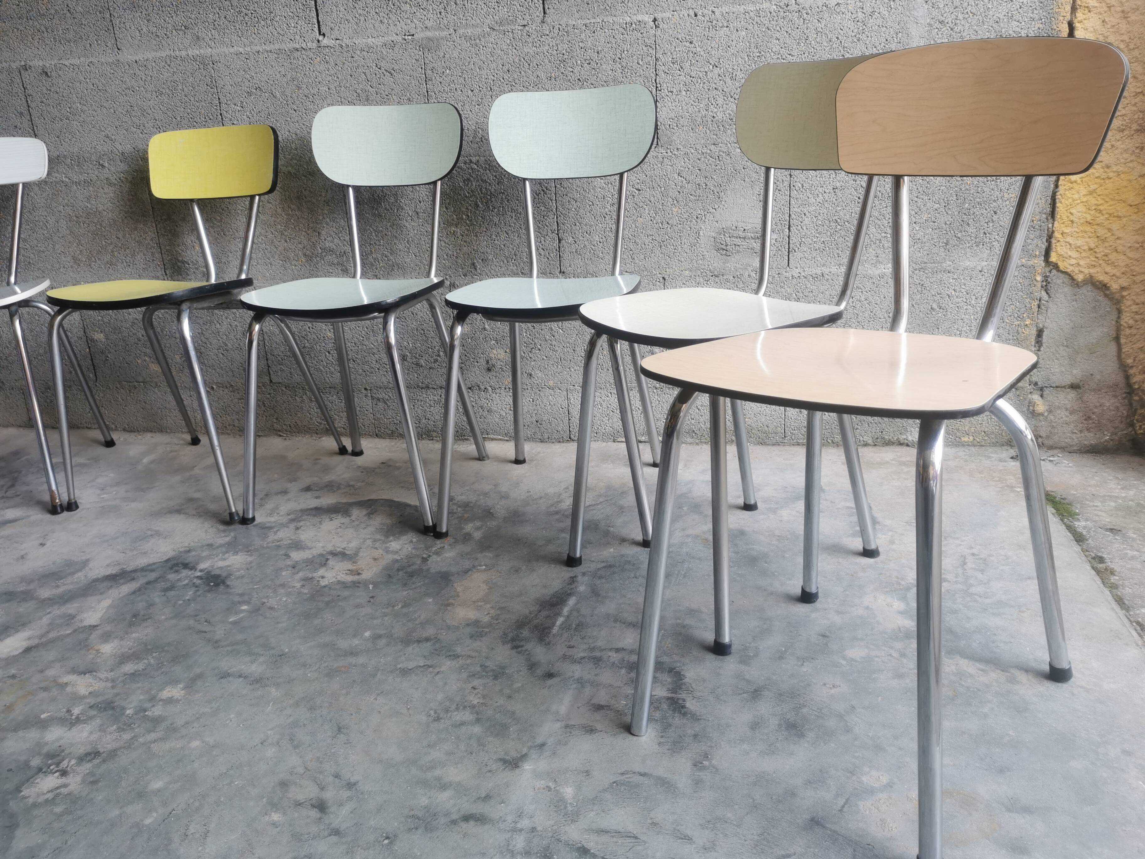 Set of 9 vintage formica chairs