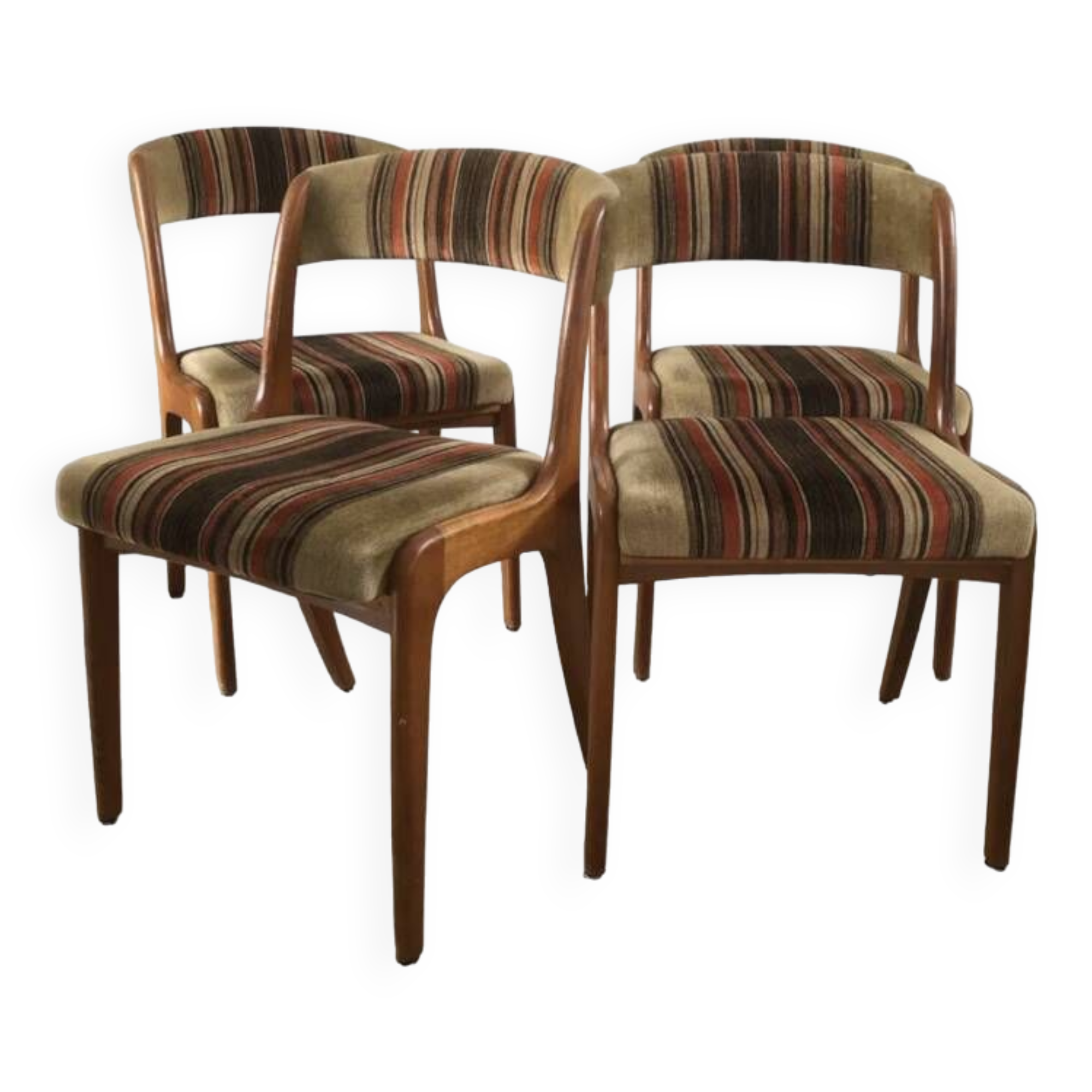 Series of 4 vintage Scandinavian style chairs