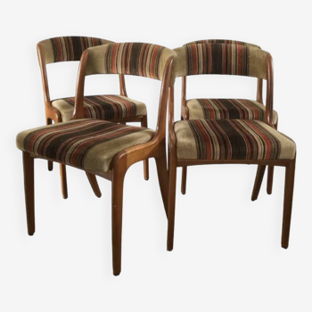 Série 4 chaises vintages style scandinave