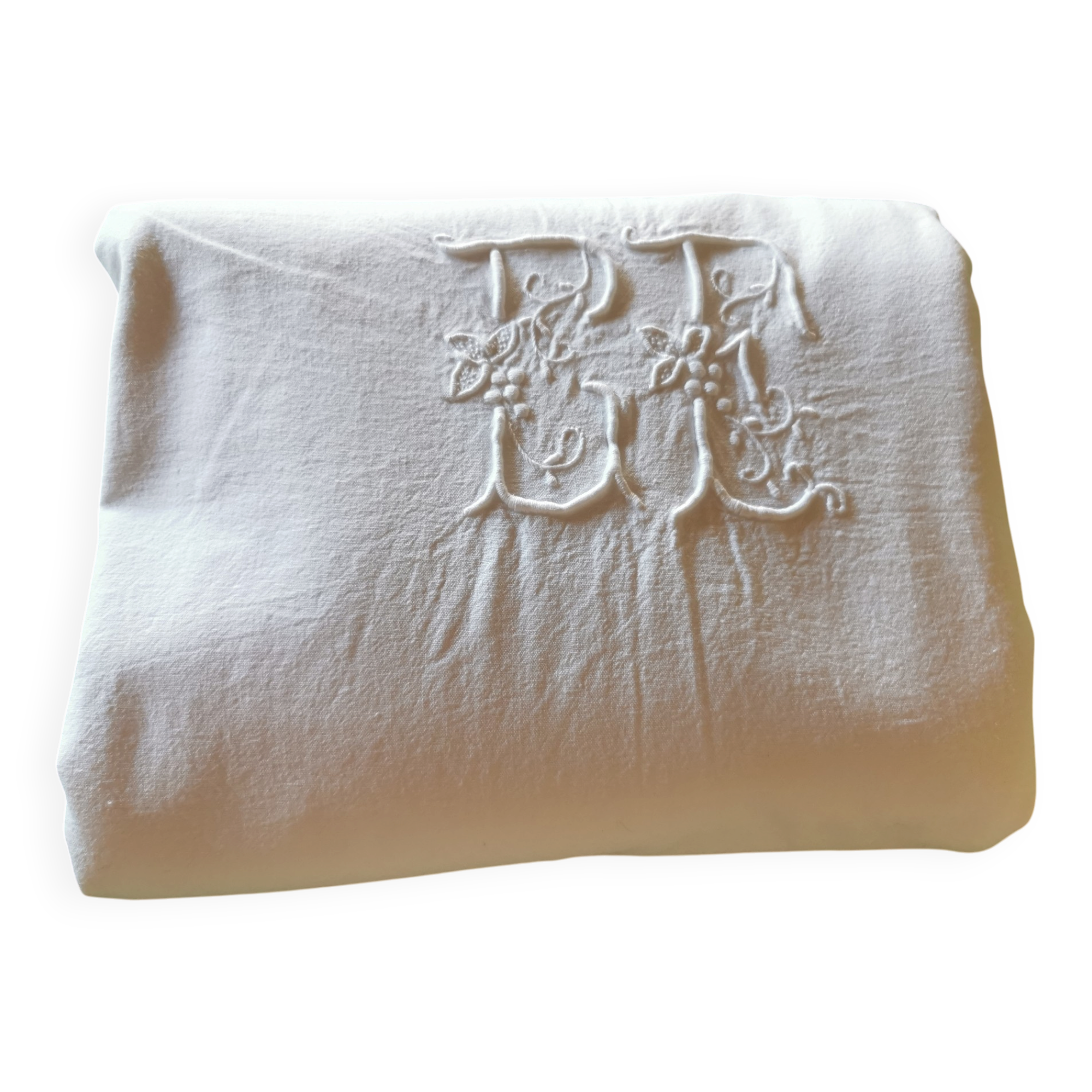 Antique monogrammed fabric