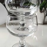 Set of 5 finely cut crystal ice / fruit cups with 2 frosted wheat cob patterns