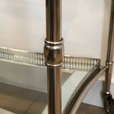 Neoclassical style rolling table in silver metal