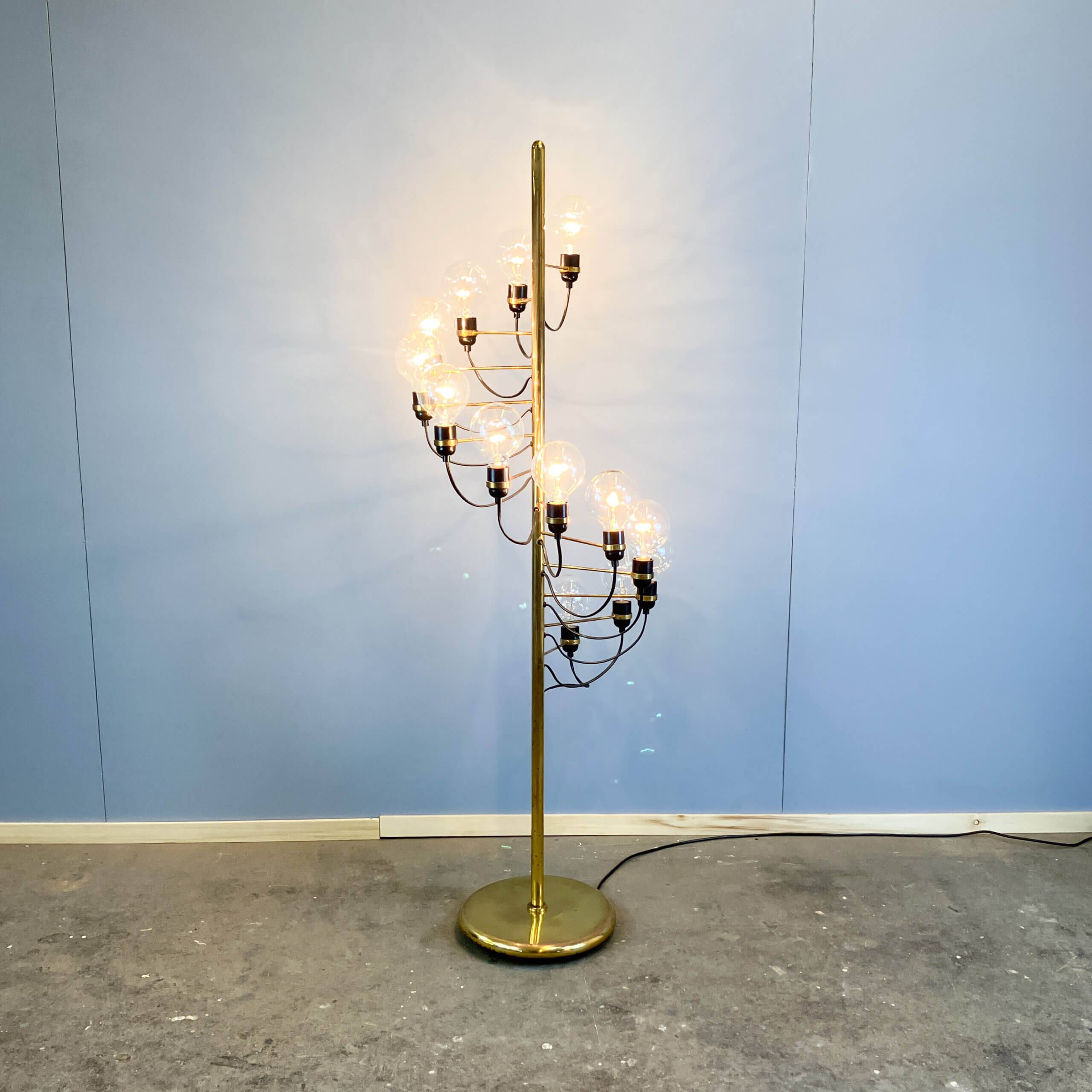 Cascade floor lamp by Star-Leuchten, brass, 1970s