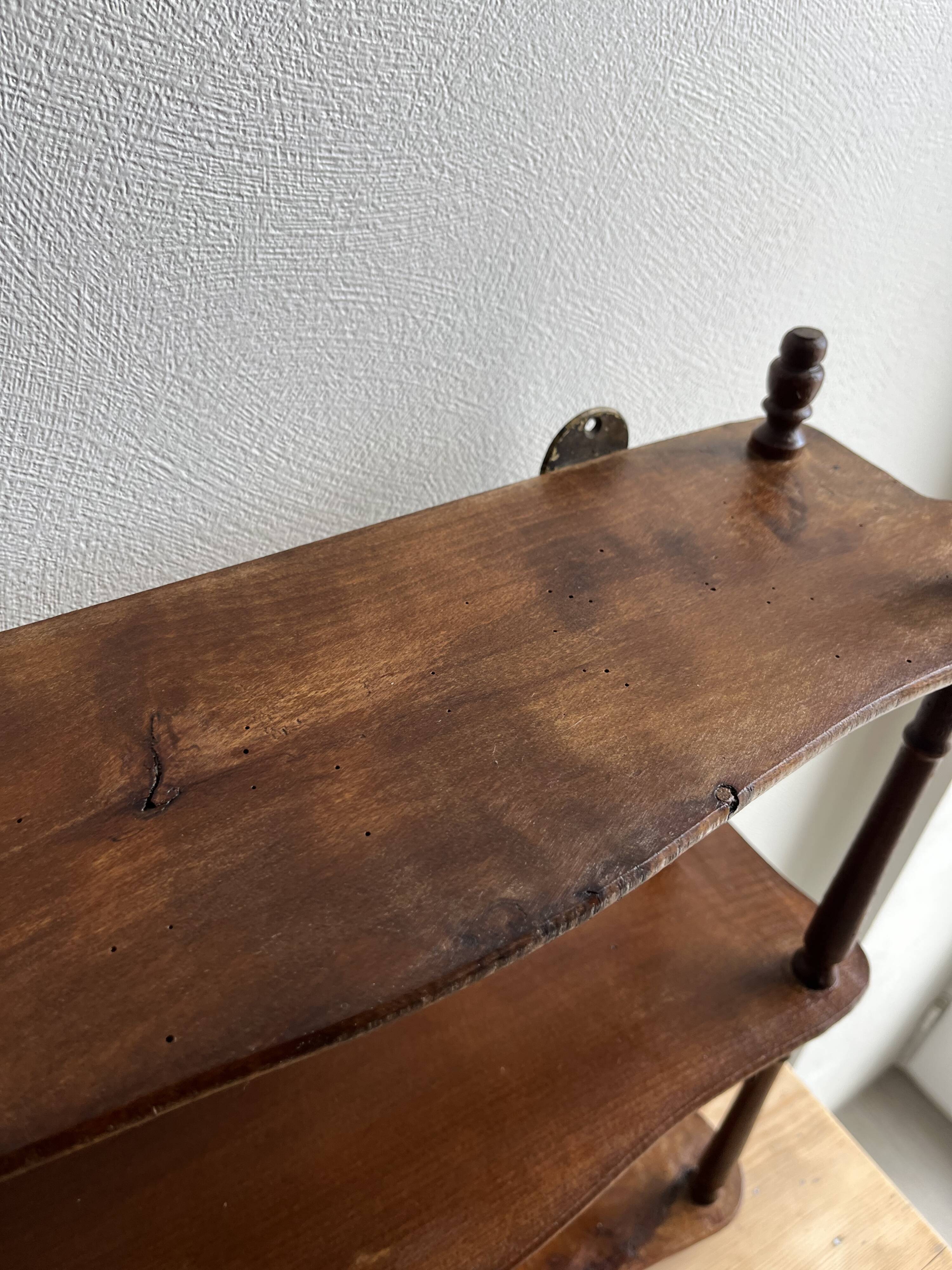 Old wooden reel shelf