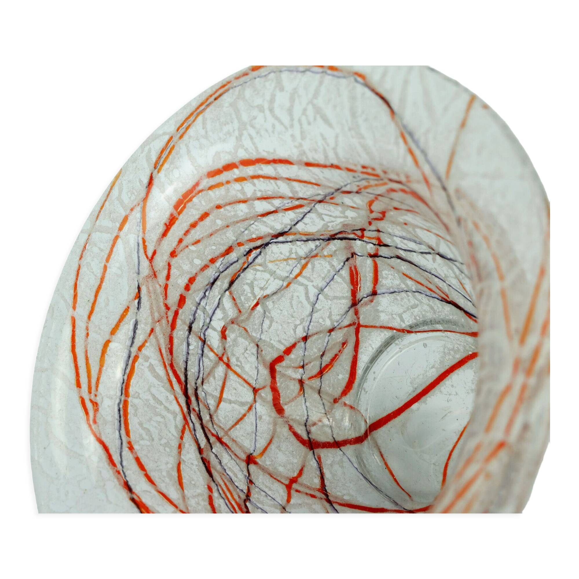 loetz klostermühle art deco glass VASE or bowl 1930s orange red purple white