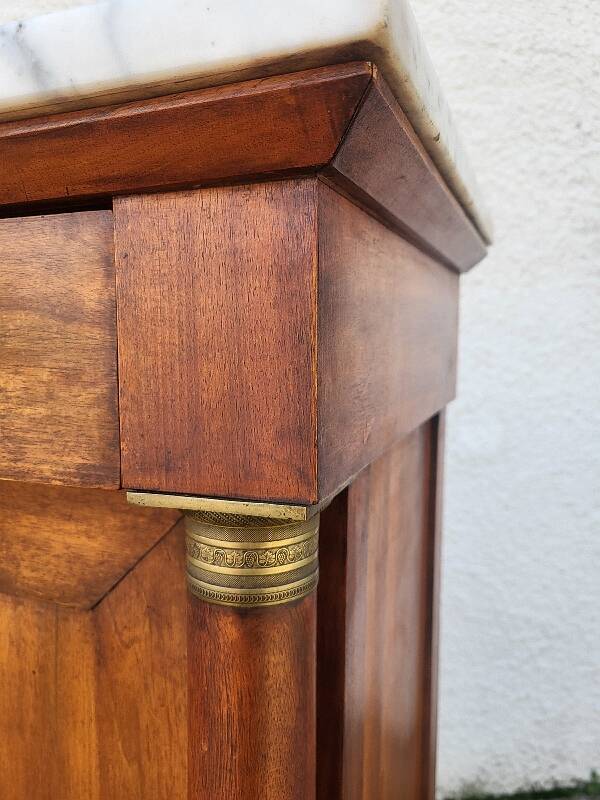 Empire secretary with detached columns in walnut from the 19th century