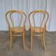Set of 2 Thonet Style Bentwood Chairs with Cane Seat / Mid-Century Dining F