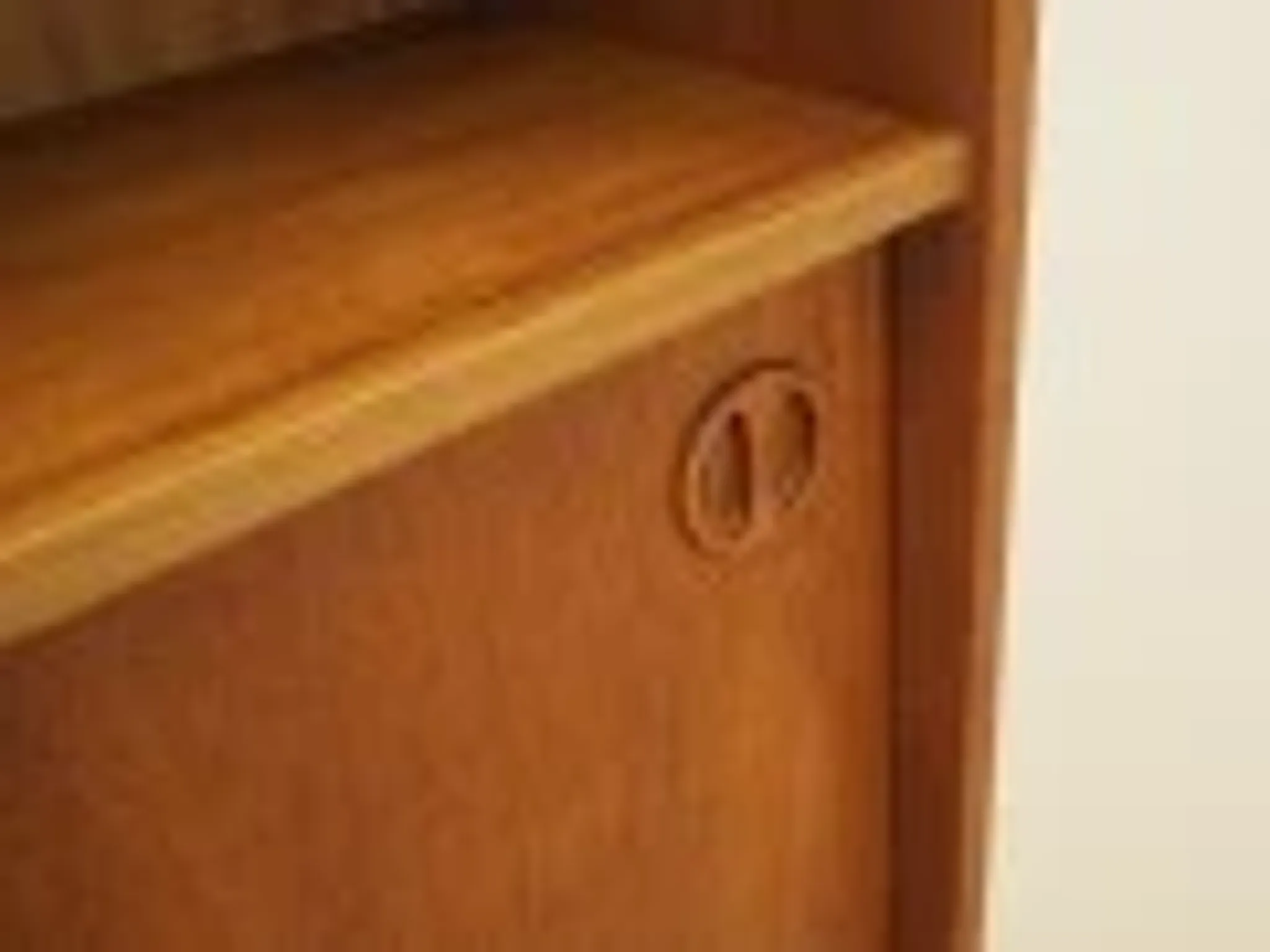 Danish teak veneered bookcase with sliding doors, 1970s