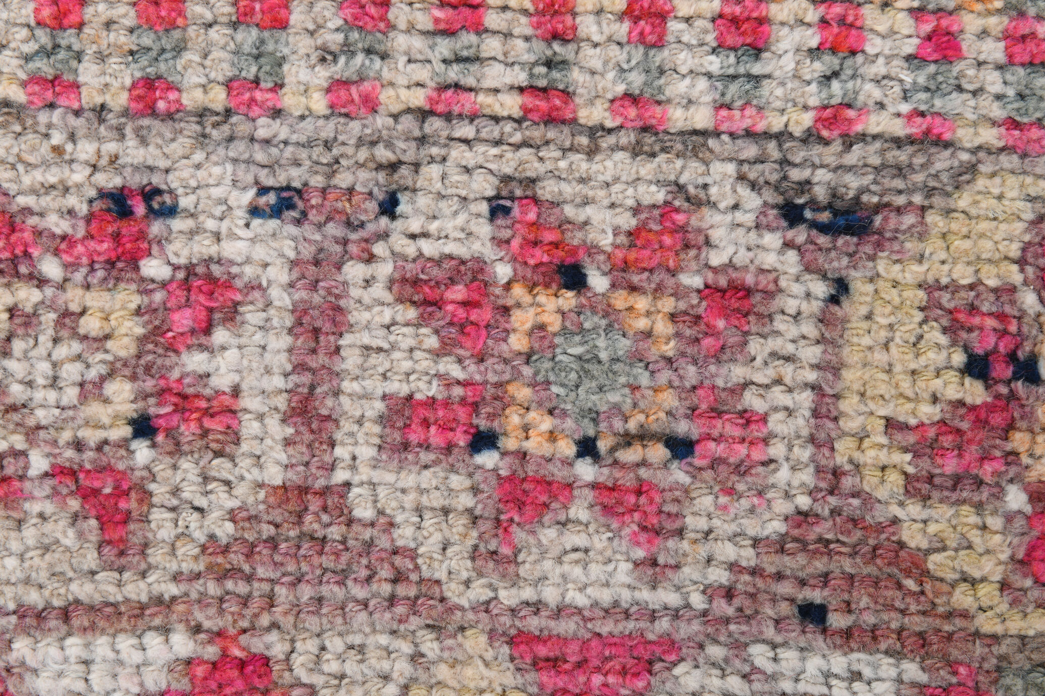 3x9 navy blue & pink turkish runner rug 79x272cm