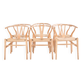 Set of six Y-chairs – model CH24 – beech & natural cord – Hans J. Wegner – Carl Hansen & Søn – 1970s