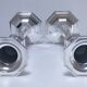 Pair of BMF candlesticks in silver-plated metal, vintage stamped