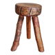 Tripod side stool solid wood Art-popular vintage