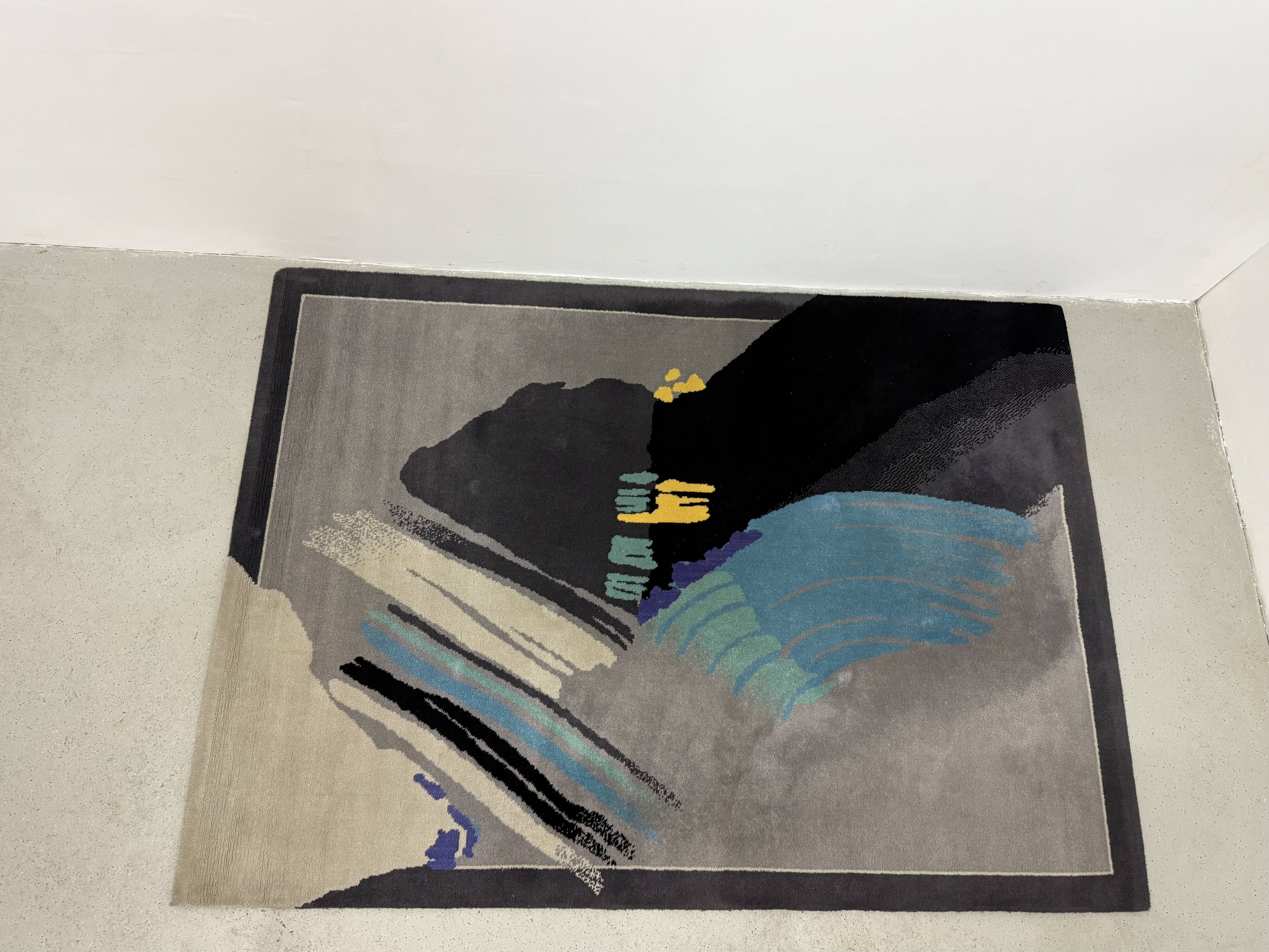 Italian Wool Rug in Modern Abstract Design, 1980s