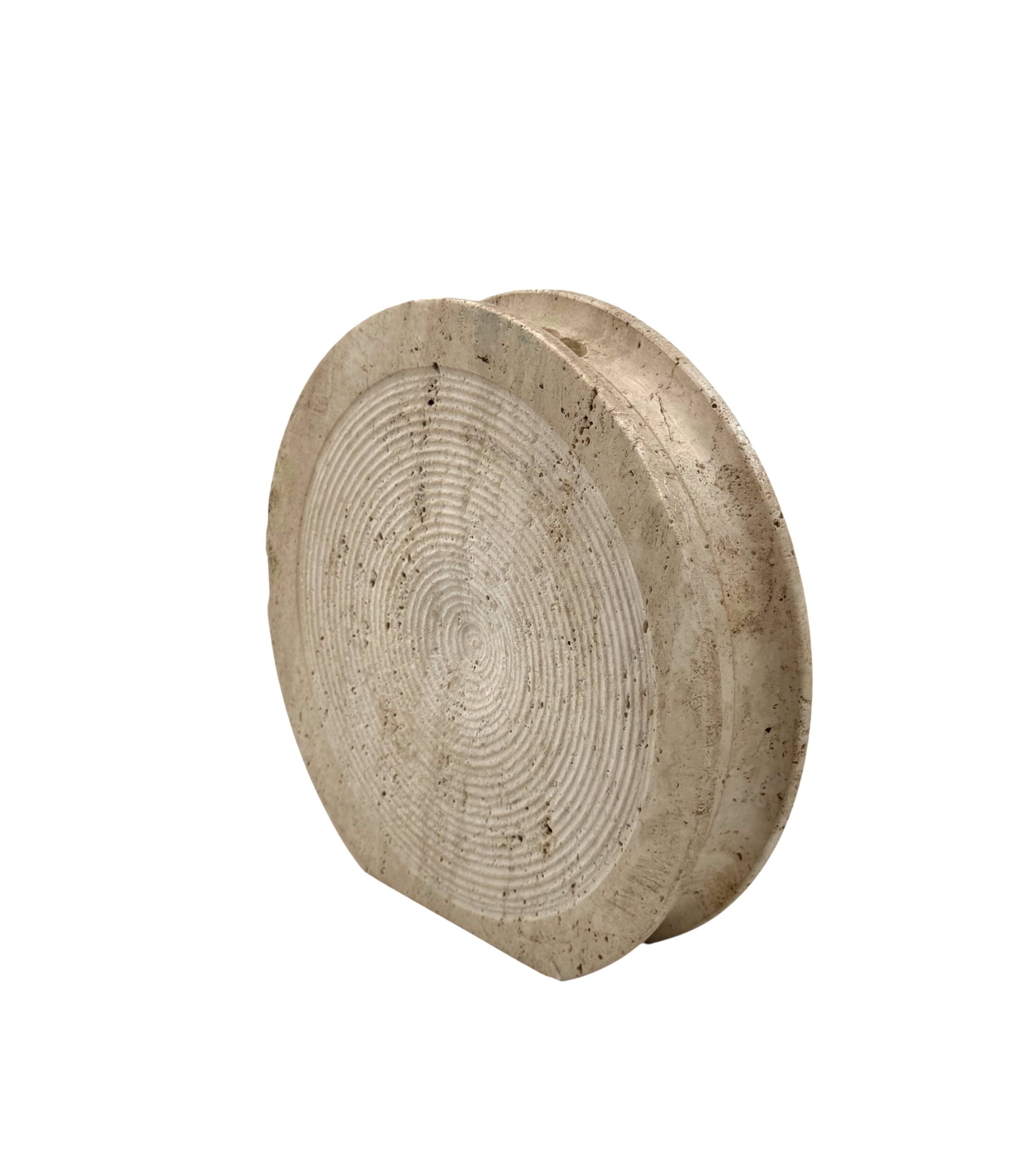 Mid-century modern travertine solifleur vase, Cerri Nestore, Italy, 1970s