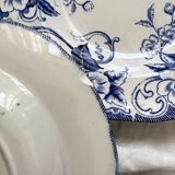 Three Flora ironstone soup plates, Creil and Montereau, late 19th century