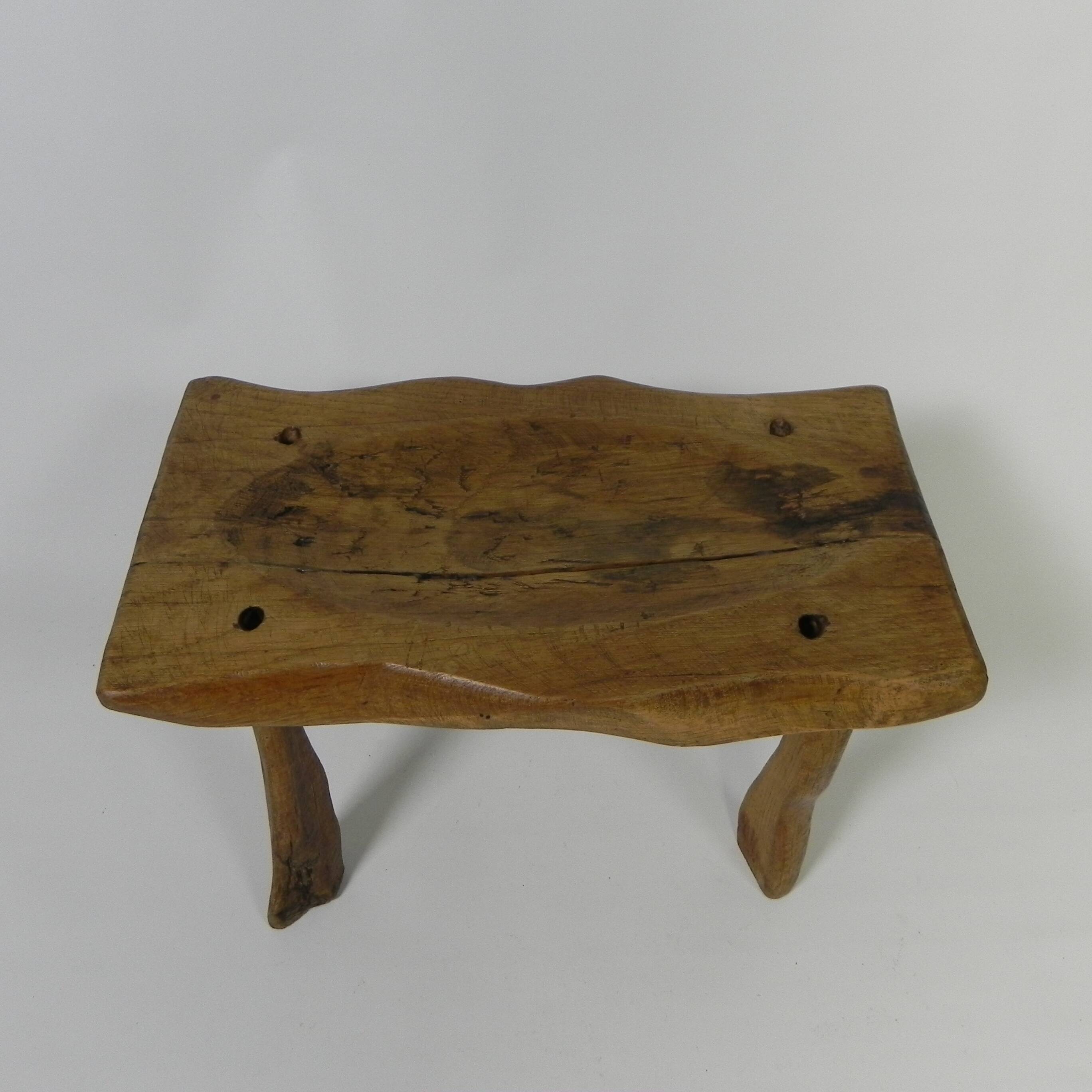 Vintage oak stump stool, 1960s