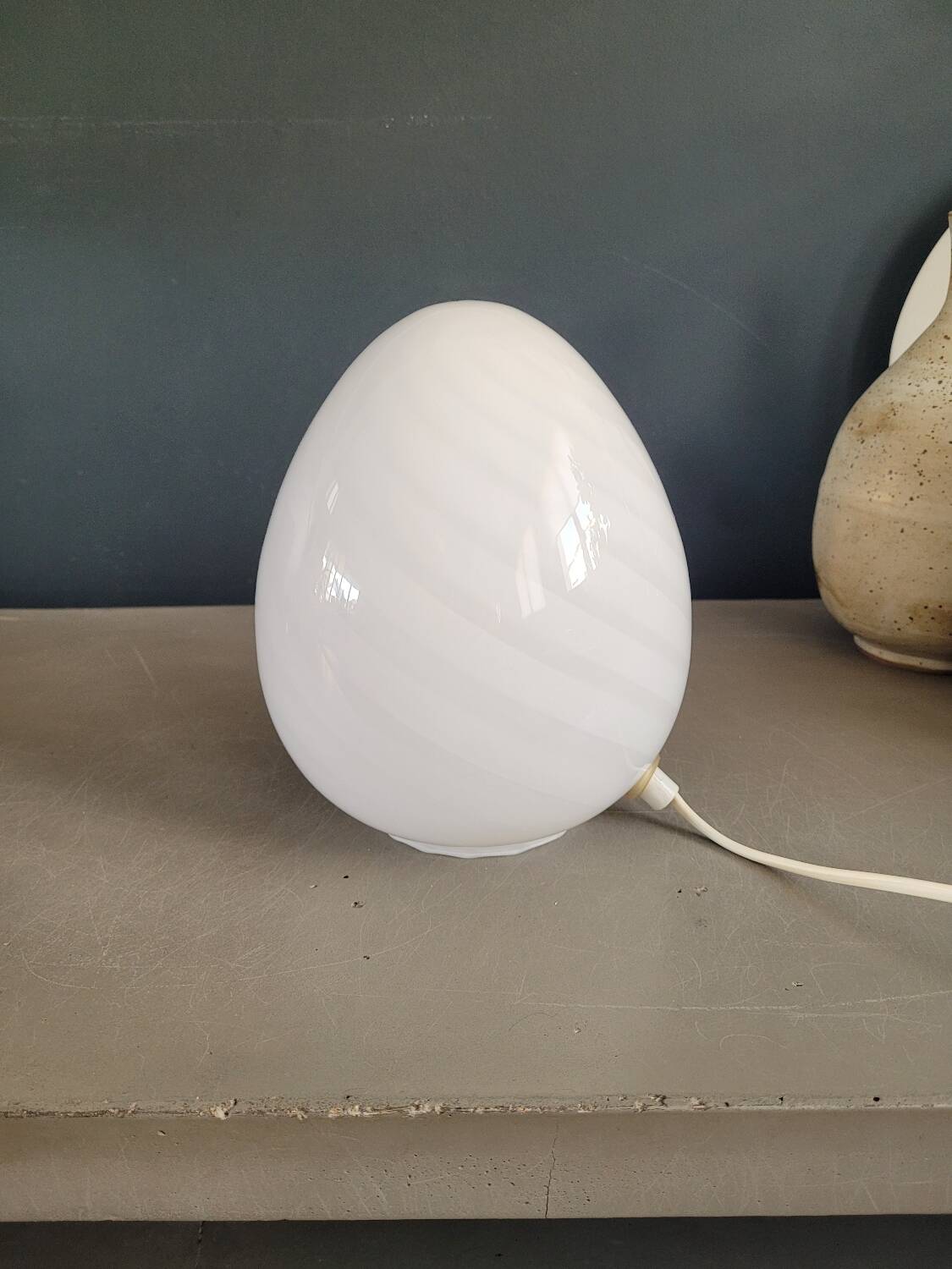 Lampe egg spirale en verre de Murano