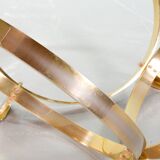 Knut Hesterberg Round Brass Coffee Table with Smoked Glass Top Germany, 70s