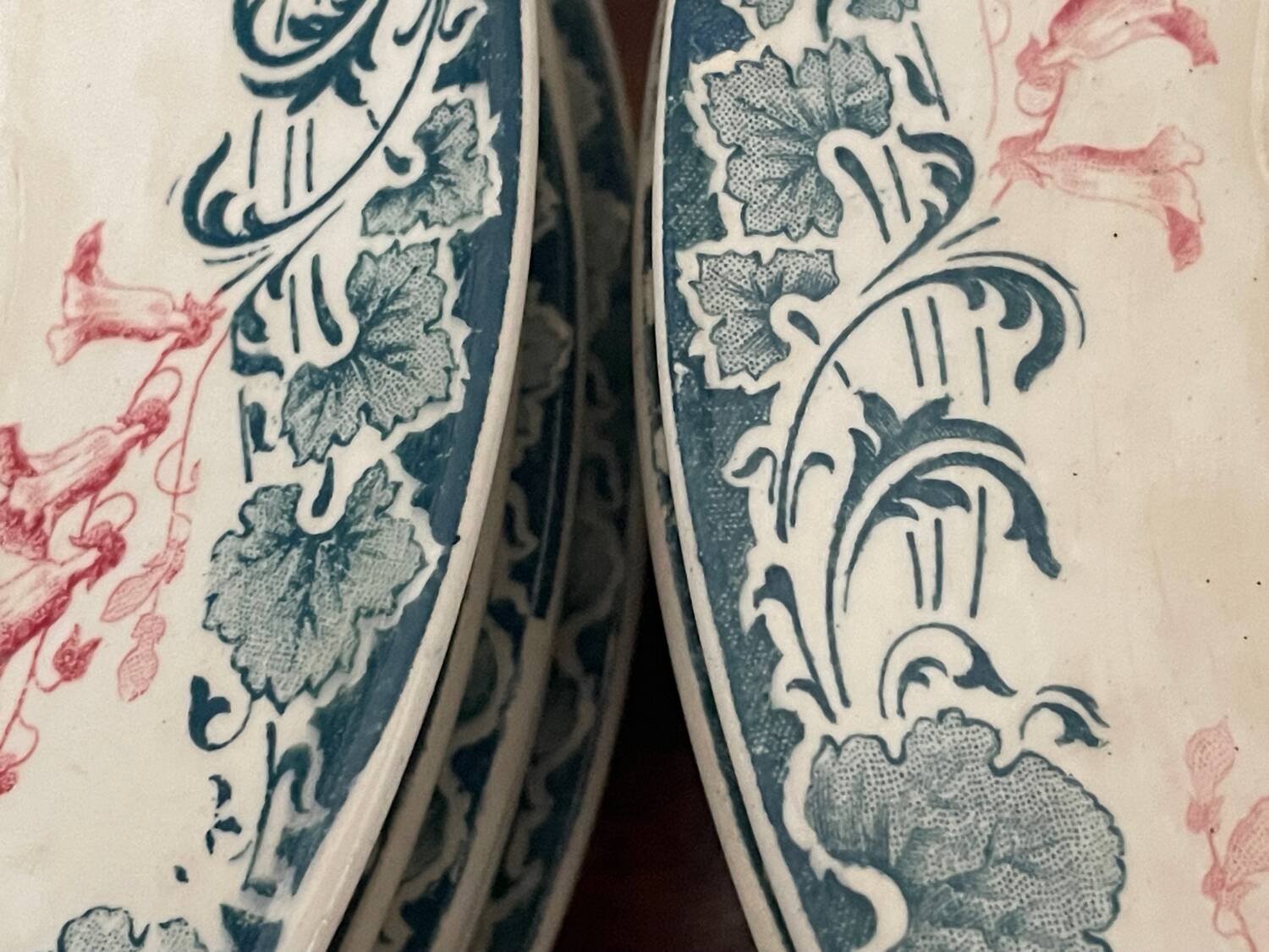 Set of 7 Longwy Art Nouveau plates