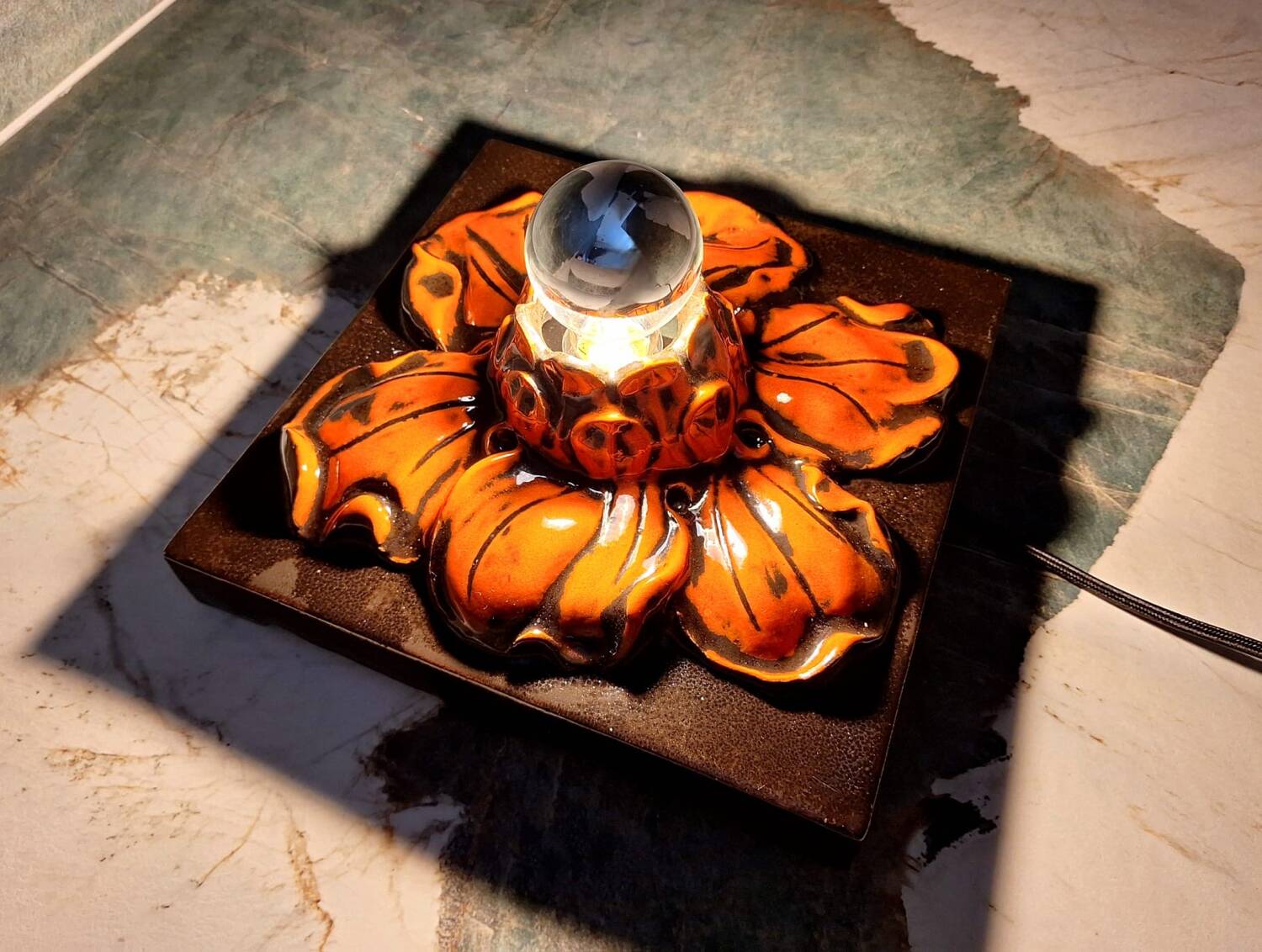 Ceramic flower wall sconce, vintage ceiling light, antique lamp